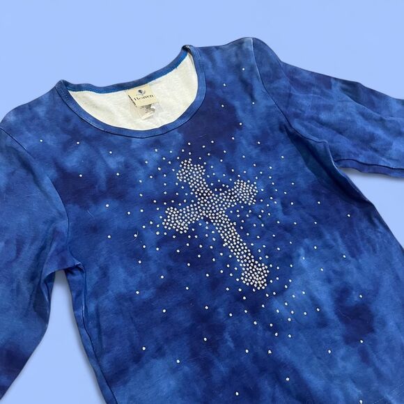 American-vintage Women's Blue and Navy Shirt - Picture 2 of 3